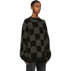 Balenciaga Black and Grey Checkered Sweater
