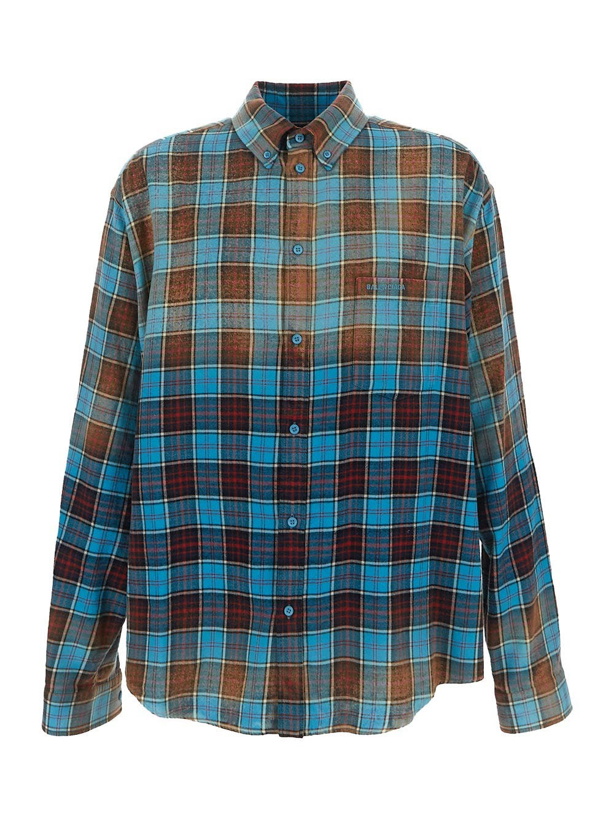 Photo: Balenciaga Felted Cotton Tartan Shirt