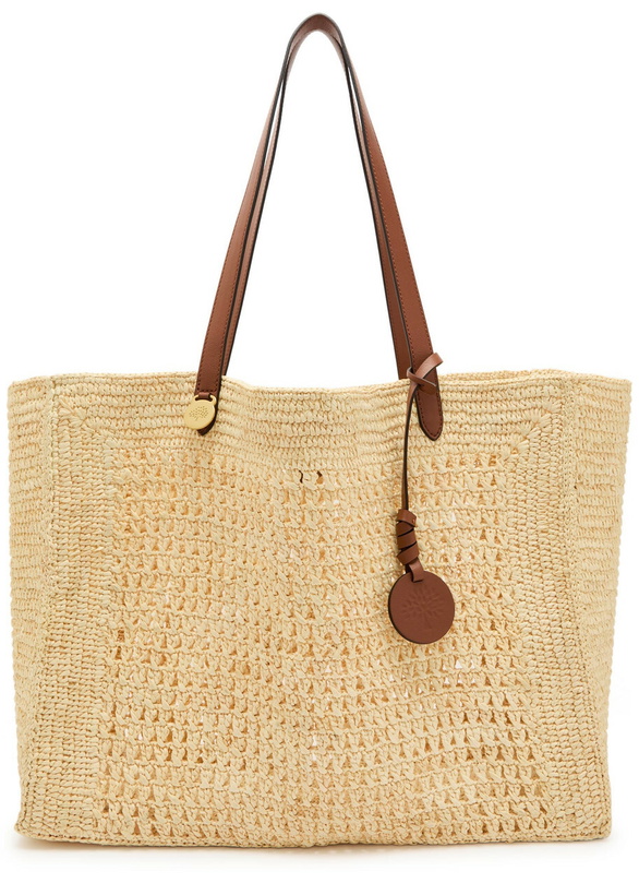 Photo: Mulberry Crochet Leather and Raffia Tote - Natural - One Size