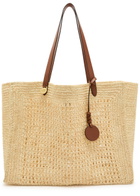 Mulberry Crochet Leather and Raffia Tote - Natural - One Size