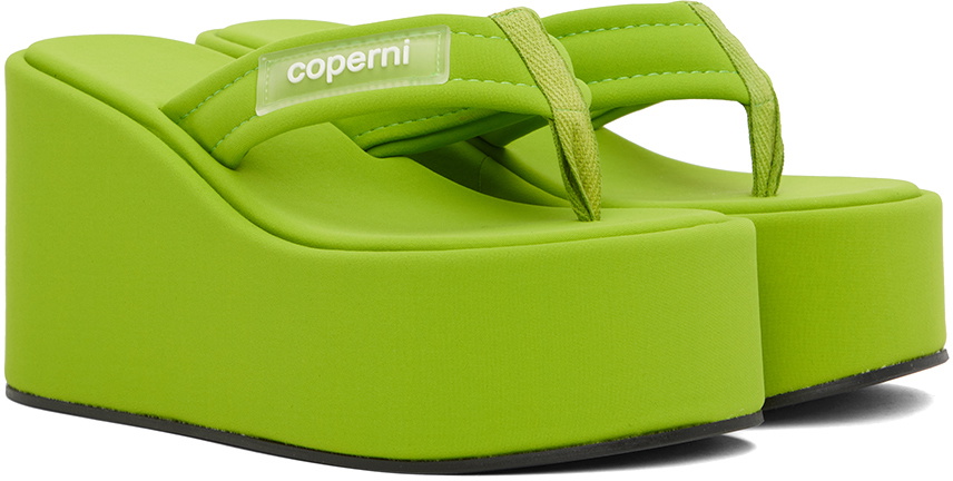 Coperni Green Wedge Sandals