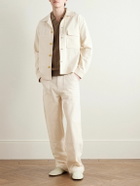 MILES LEON - Garden Straight-Leg Slub Cotton-Canvas Trousers - Neutrals