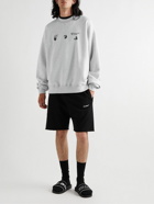 Off-White - Logo-Print Cotton-Jersey Sweater - Gray