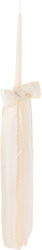 Gohar World Off-White Lace Bow Taper Candle