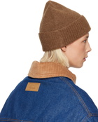 AMI Paris Brown Alpaca Striped Ami De Coeur Beanie