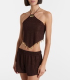 Oséree Lumière beaded halterneck top