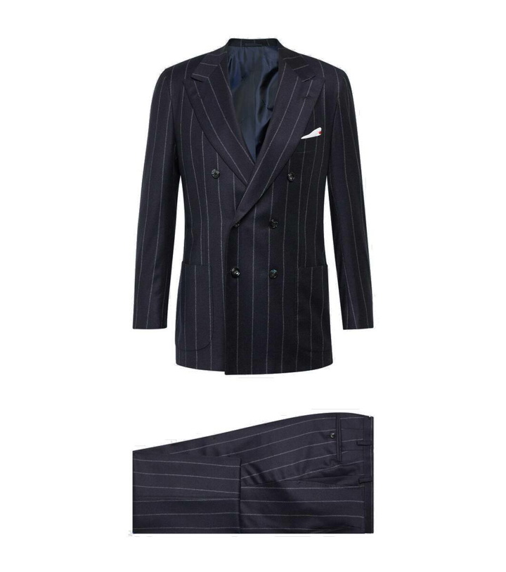 Photo: Kiton Chalk stripe wool and cashmere suit