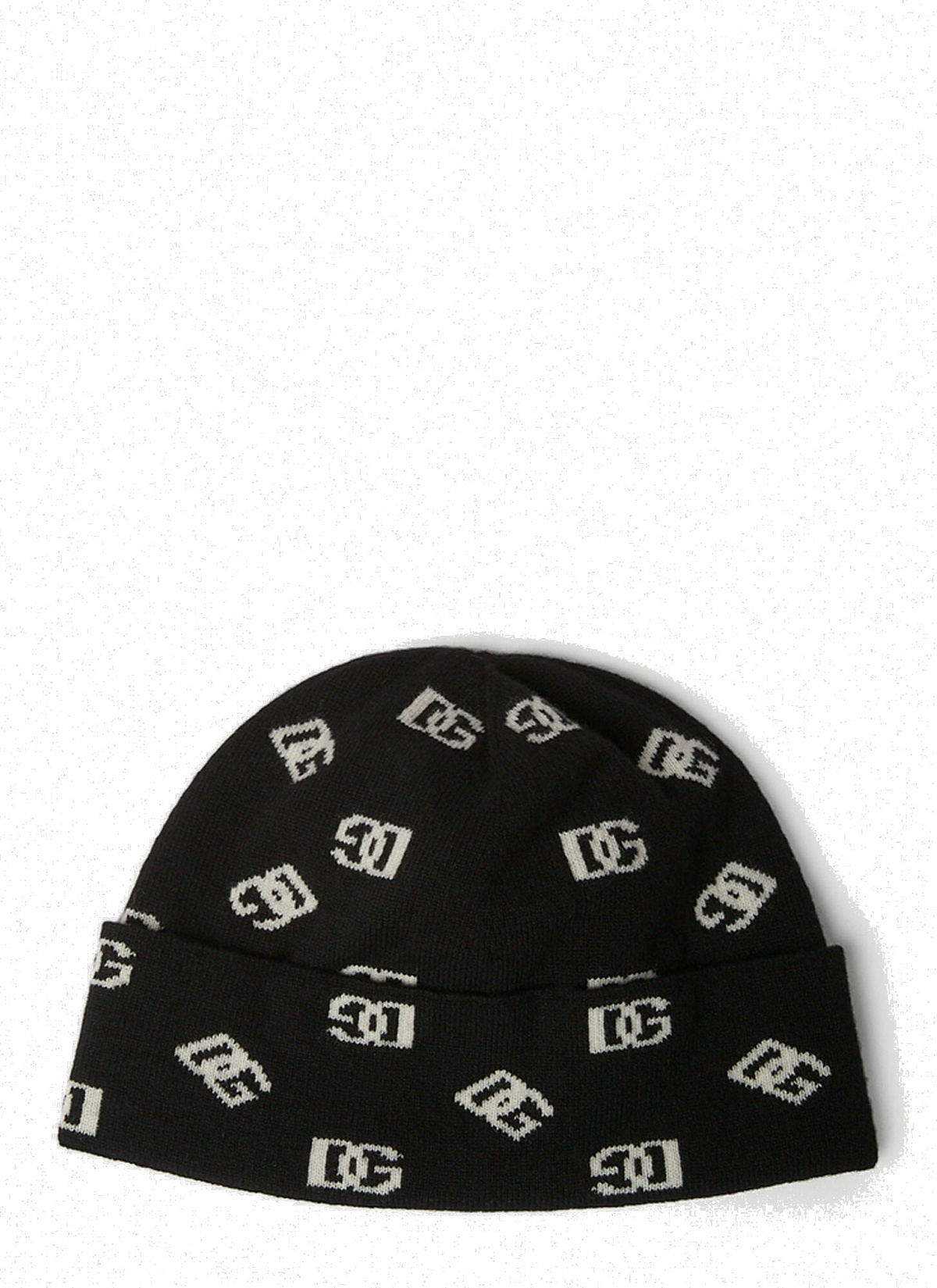 Dolce & Gabbana Black Pearl & Logo Charm Beanie Dolce & Gabbana