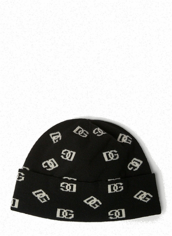 Photo: Logo Intarsia Beanie Hat in Black