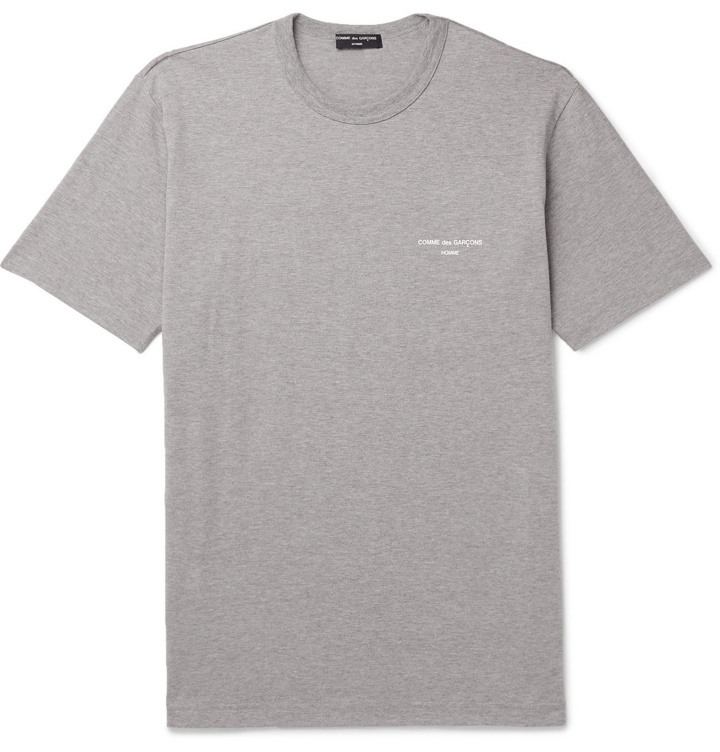 Photo: Comme des Garçons HOMME - Logo-Print Cotton-Jersey T-Shirt - Gray