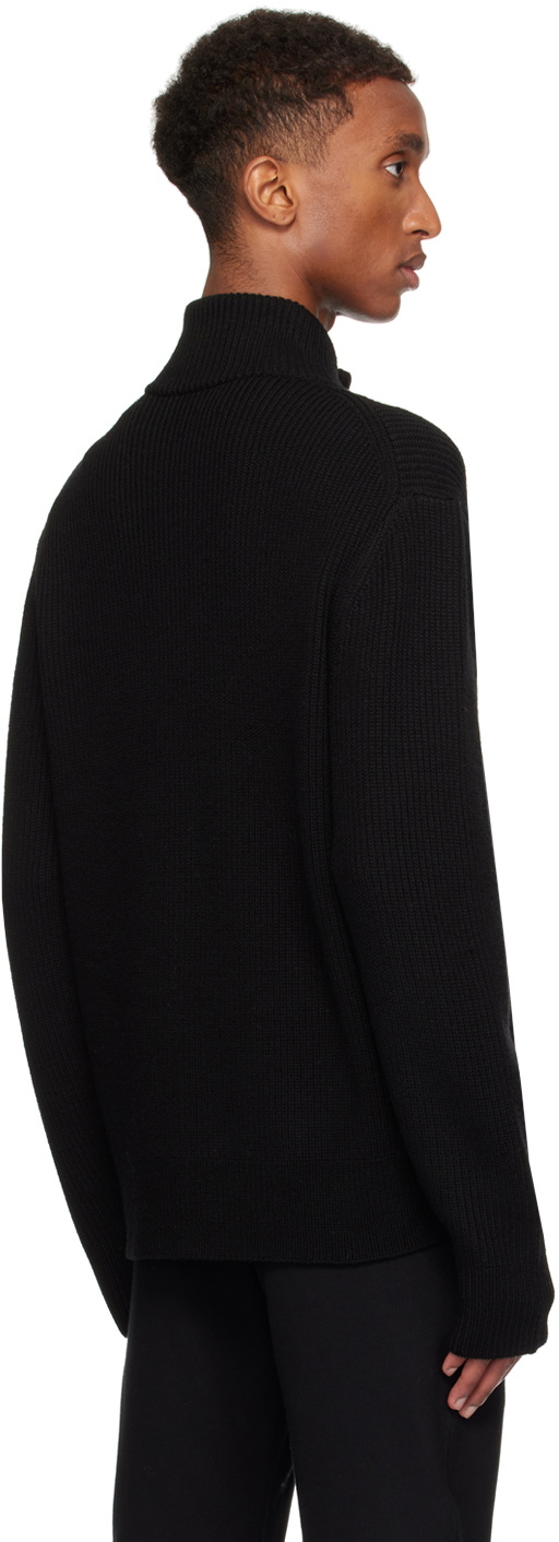 Reigning Champ Black Merino Rib Vinnie Track Sweater