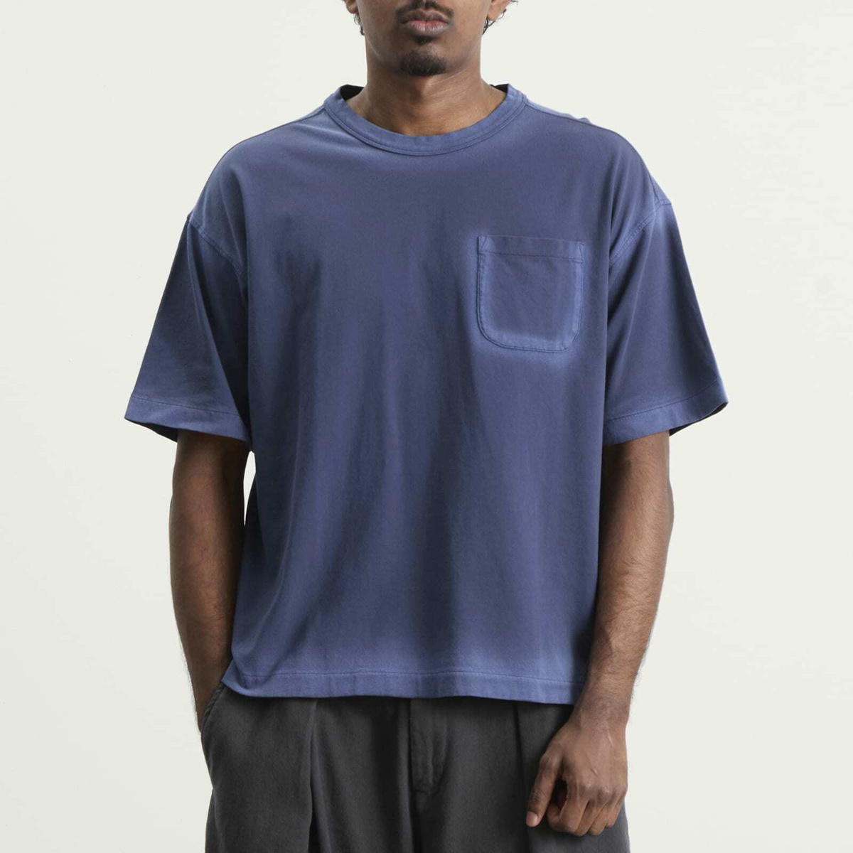 YMC Men's Spray Triple Pocket T Shirt in Blue