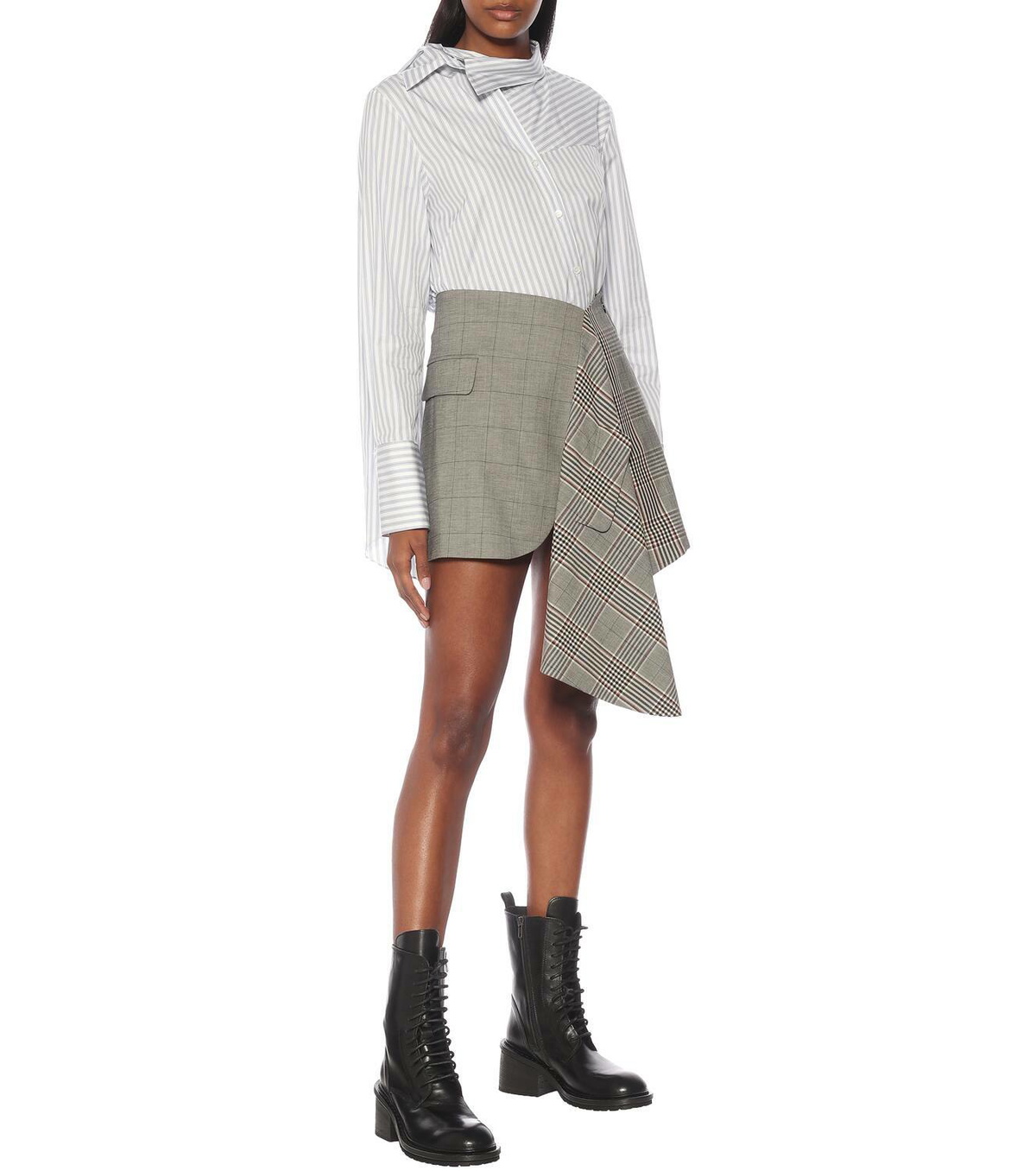Monse Tie-neck striped cotton shirt