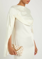Stella Mccartney Draped Cape-effect Satin-crepe Gown Cream