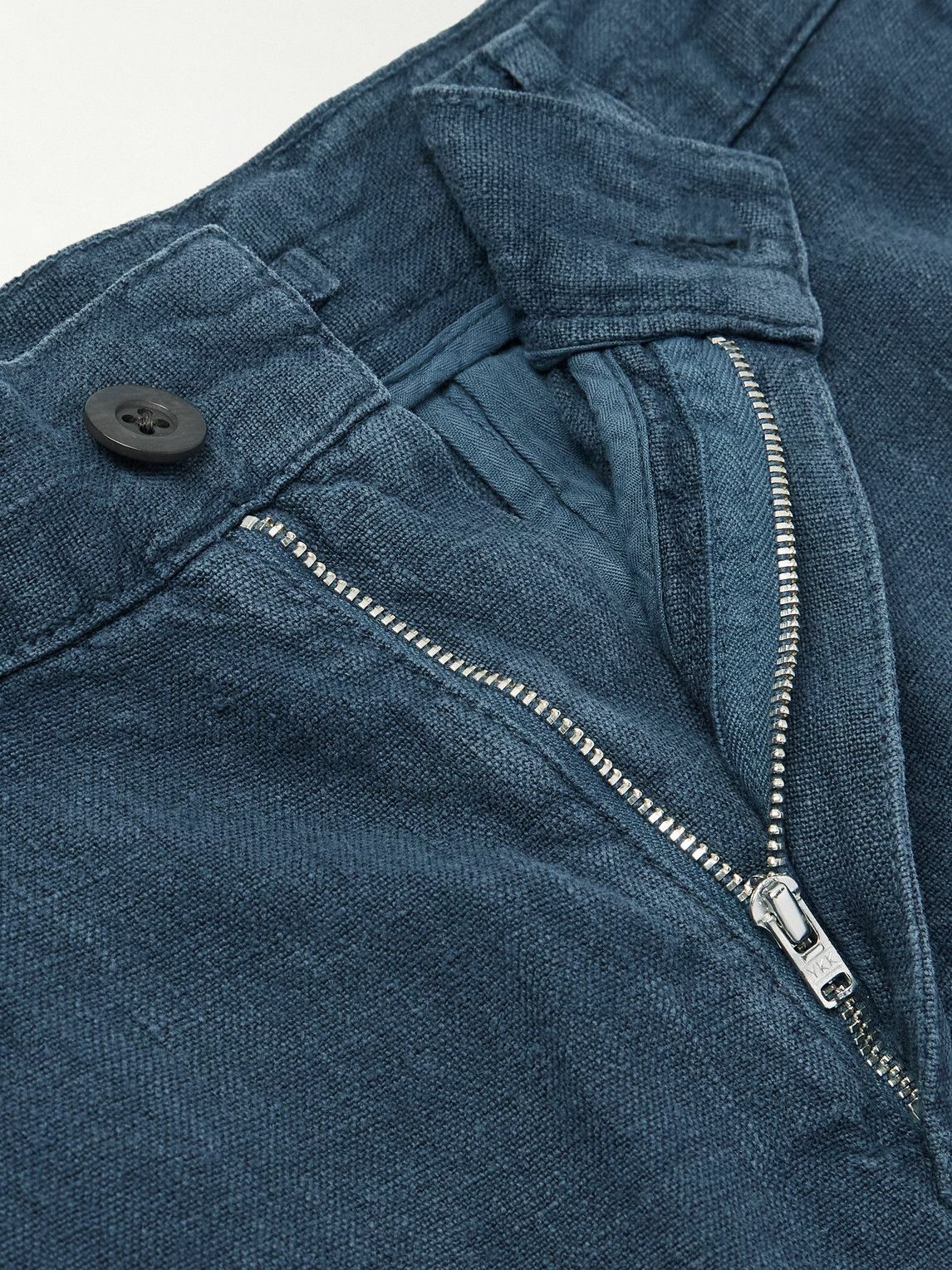 Portuguese Flannel - Straight-Leg Linen Trousers - Blue