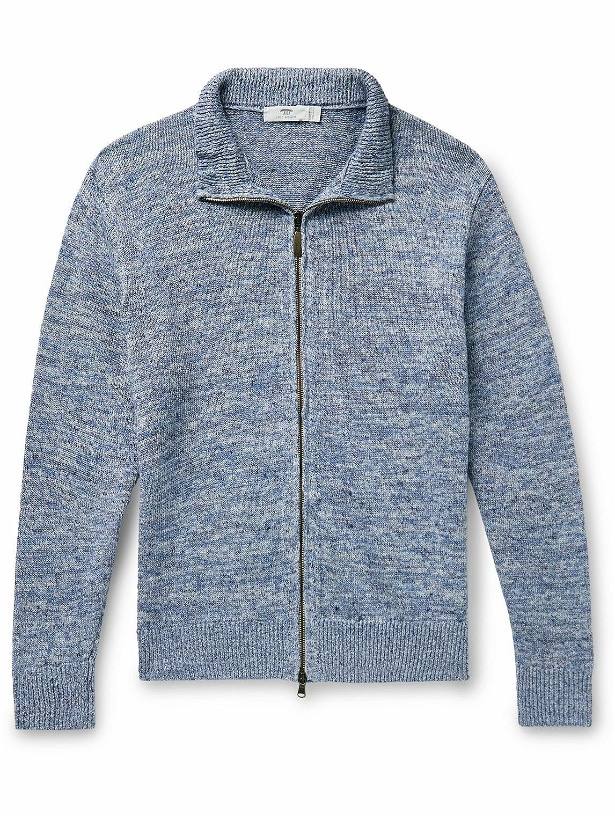 Photo: Inis Meáin - Washed-Linen Zip-Up Cardigan - Blue