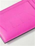 Valentino - Valentino Garavani Logo-Print Leather Cardholder