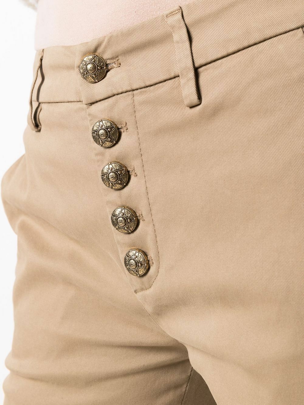 Dondup Dark Gray Cotton Mid Waist Skinny Men Chino Trouser Pants