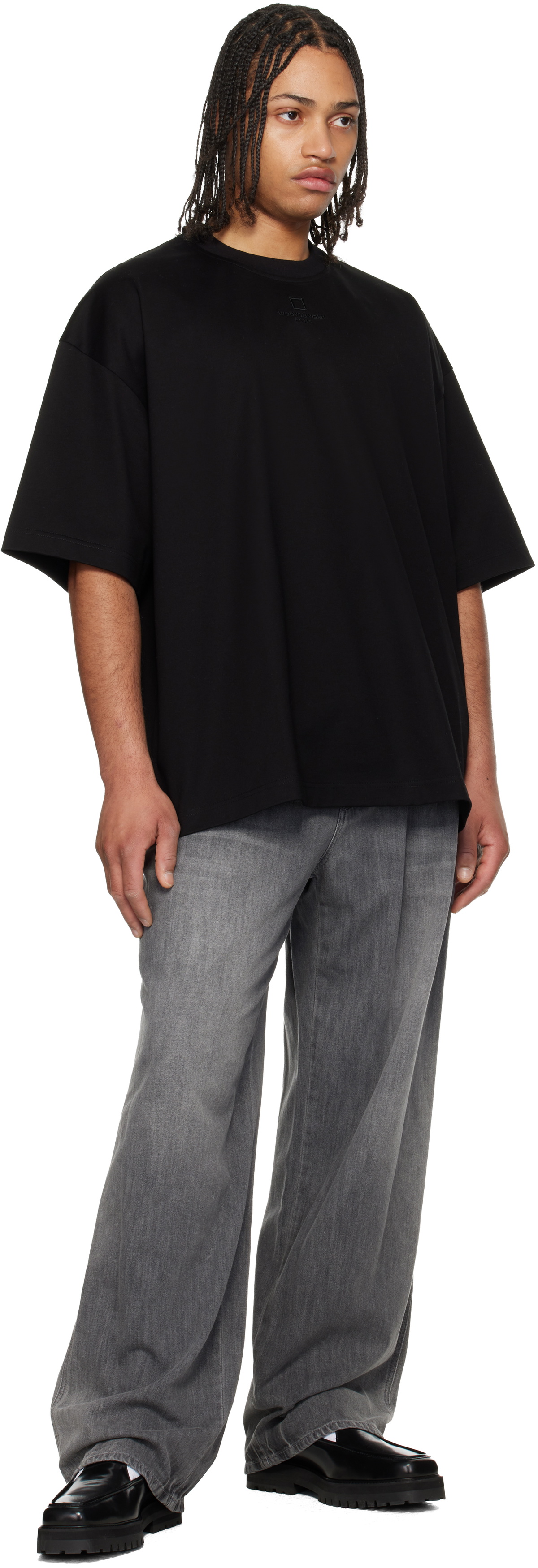 WOOYOUNGMI Black Lightweight Banding Jeans