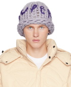 KidSuper Purple Hand Knit Chunky Knit Beanie