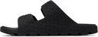Hugo Black Monogram Riptape Strap Sandals