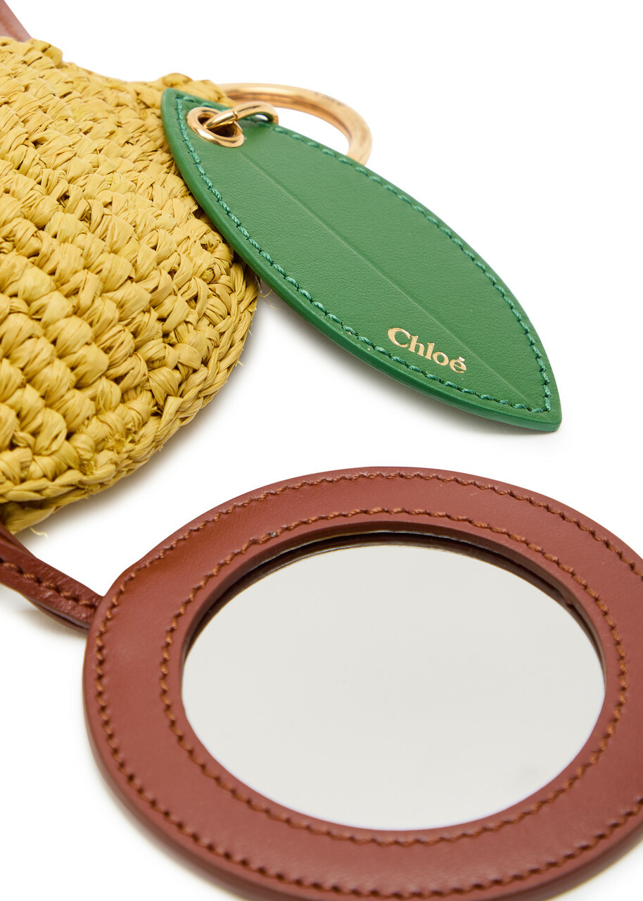 Chloe Chloé Symbols Mirror Raffia bag Charm - Yellow - One Size