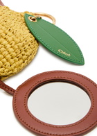 Chloe Chloé Symbols Mirror Raffia bag Charm - Yellow - One Size