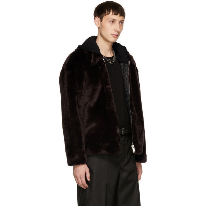 Christian Dada Brown Faux-Fur Jacket