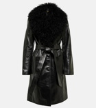 Dodo Bar Or Shearling-trimmed leather coat