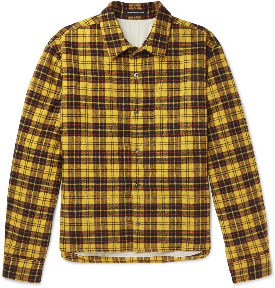 Undercover - Checked Cotton-Flannel Shirt - Men - Yellow Undercover