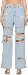 lesugiatelier Blue Distressed Jeans