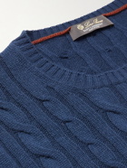 Loro Piana - Cable-Knit Baby Cashmere Sweater - Blue