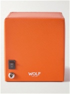 WOLF - Cub Pebble-Grain Vegan Leather Watch Winder - Orange