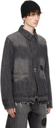 JiyongKim Gray Sun-Bleached Denim Jacket