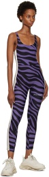Palm Angels Purple Zebra Print Jumpsuit