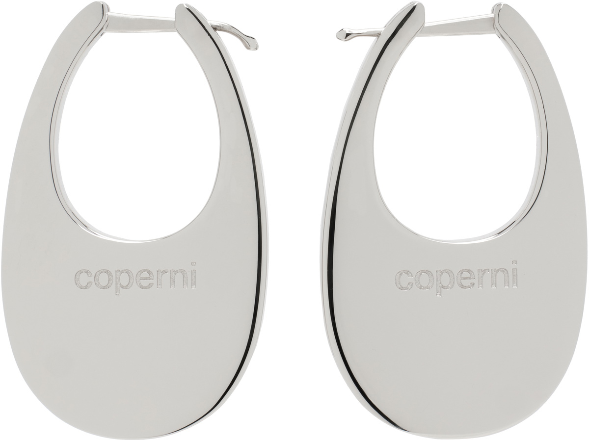 Coperni Silver Medium Swipe Earrings