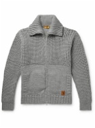 Tod's - Ribbed Merino Wool Zip-Up Sweater - Gray