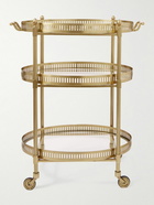 Soho Home - Oxidised Brass and Glass Bar Cart