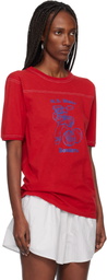 Maison Margiela Red Cotton Varsity T-shirt