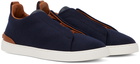 ZEGNA Navy Triple Stitch Sneakers