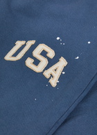 Cherry Los Angeles Usa Appliquéd Cotton Sweatpants Blue