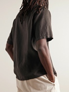 NN07 - Julio 5706 Convertible-Collar Linen Shirt - Brown