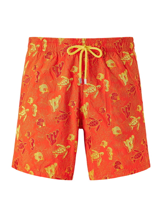 Photo: Vilebrequin - Mistral Embroidered Straight-Leg Swim Shorts - Orange