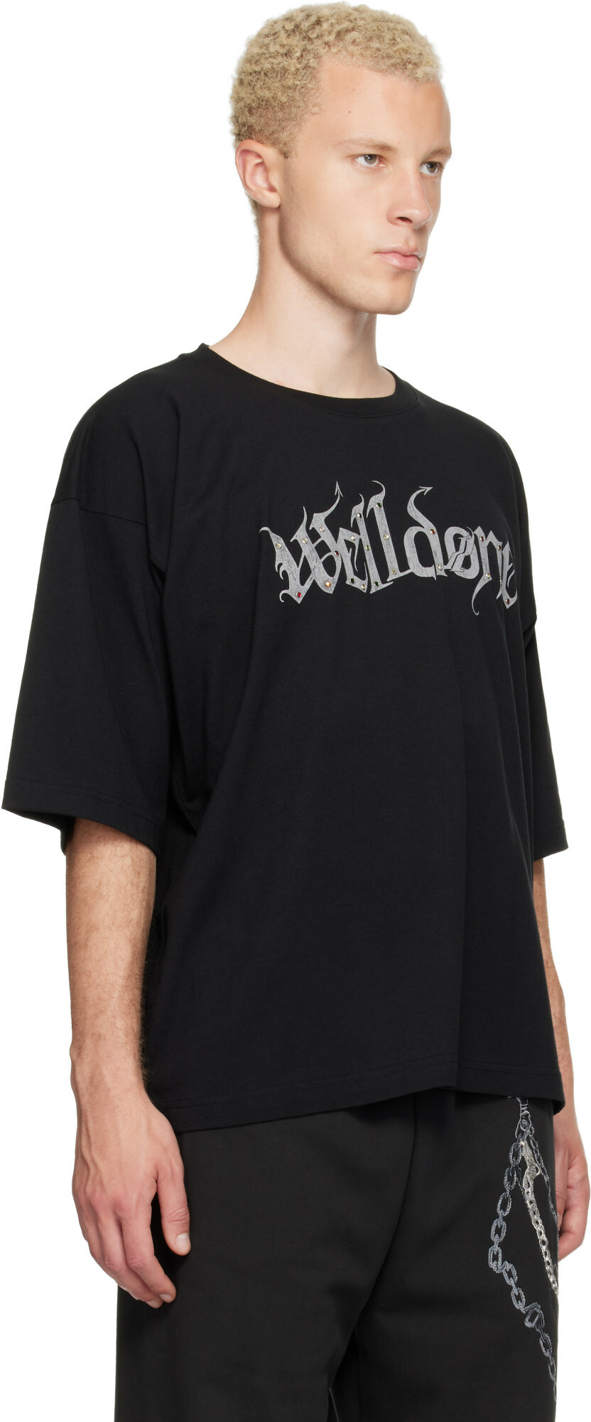 We11done Black Devil Arms Up T-shirt