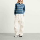 SUNDAYFRUITMARKET Women's Sun Stripe Polo Top in Blue