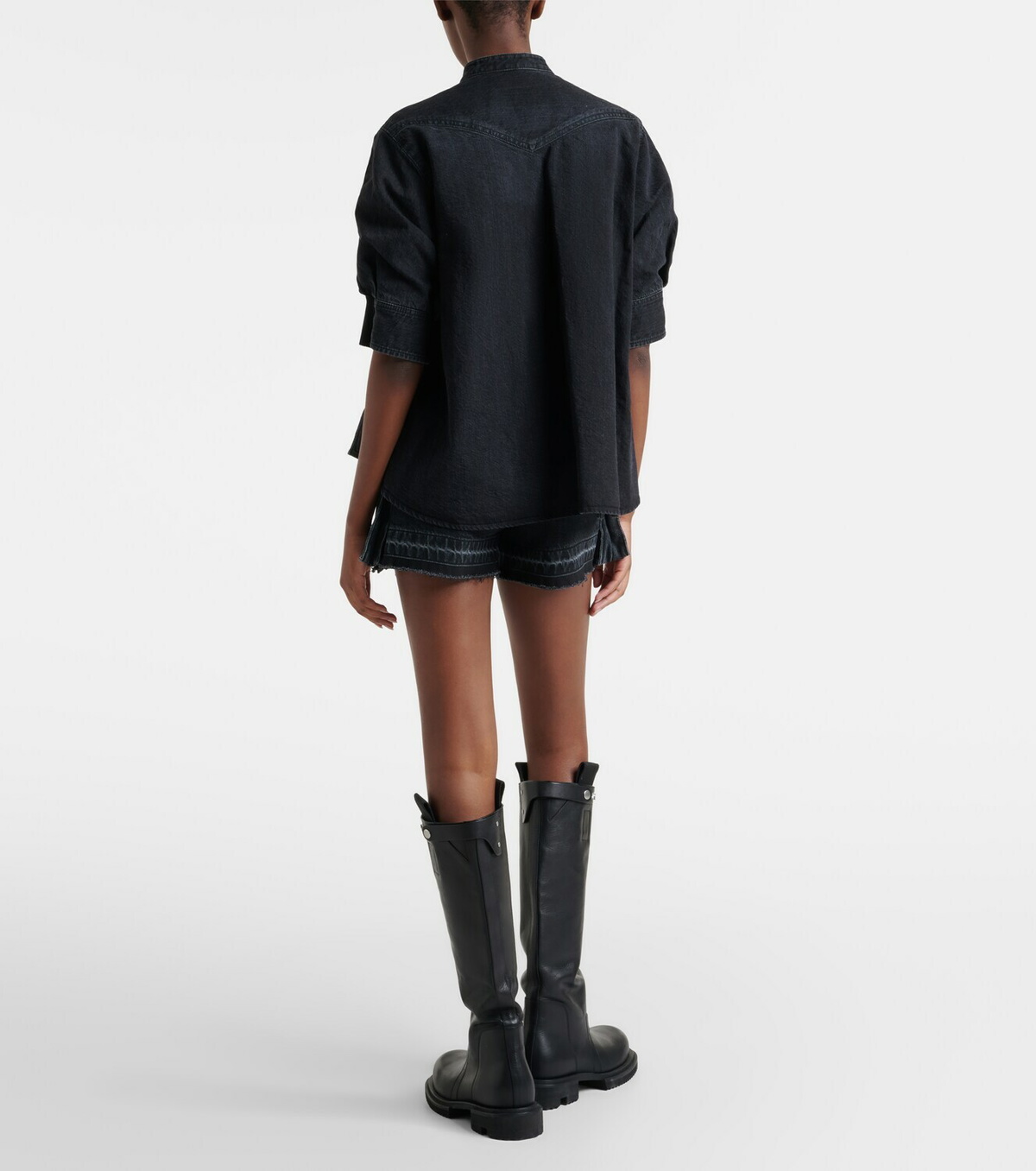 Sacai Belted denim shorts