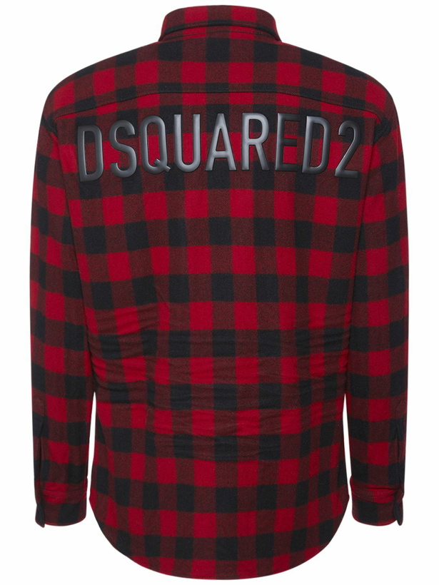 Photo: DSQUARED2 - Logo Wool Blend Checked Shirt