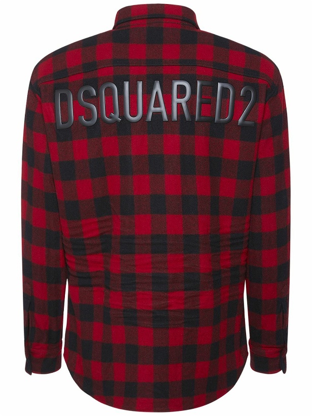 Photo: DSQUARED2 - Logo Wool Blend Checked Shirt
