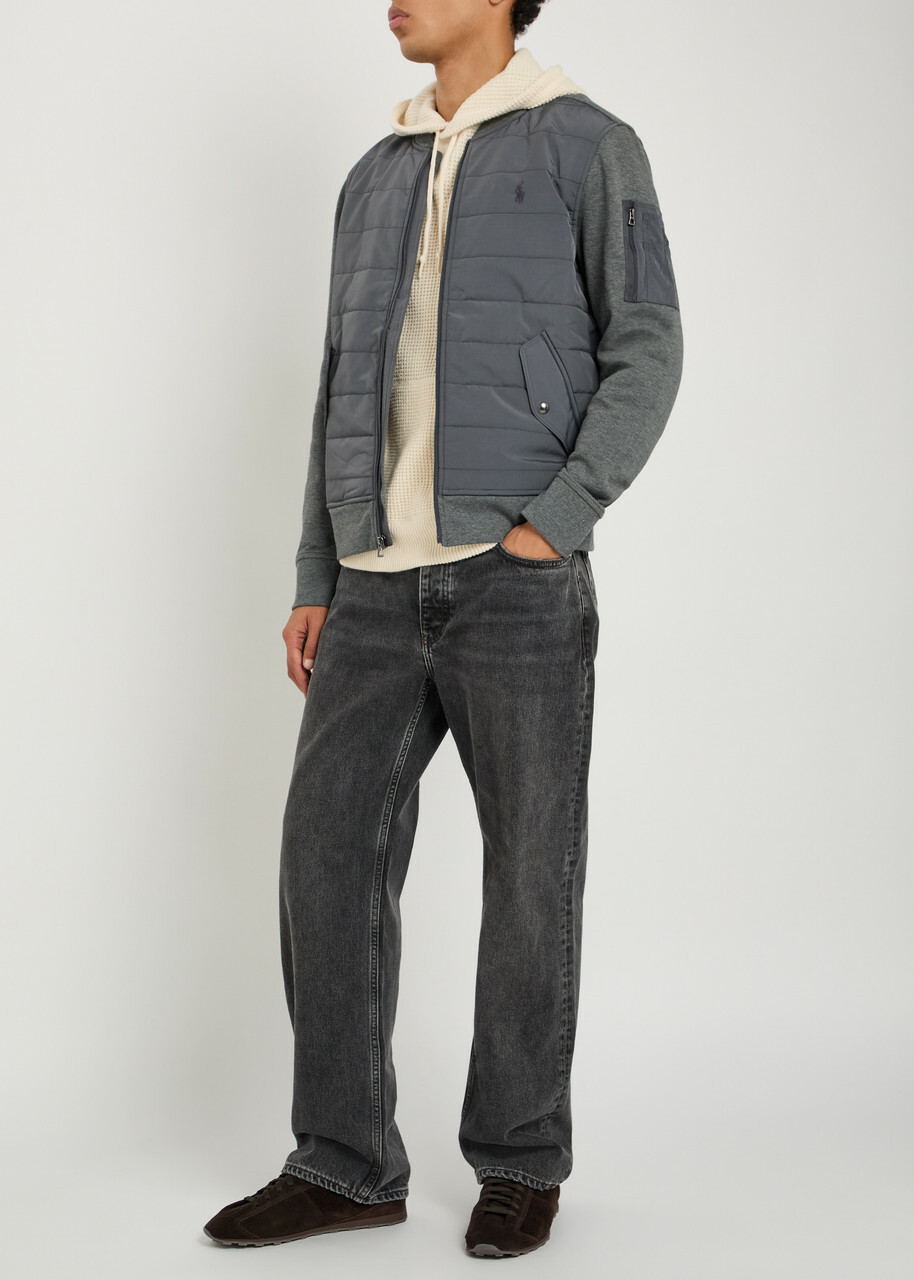 Polo Ralph Lauren Hooded Waffle-knit Wool-blend Jumper Cream