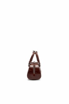 Diesel 1DR Dome-Mini bowling bag in croc-effect leather - Crossbody Bags Womens in Brown